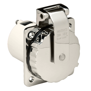 MARINCO 303SSEL-B 30A POWER INLET, SS, 125V