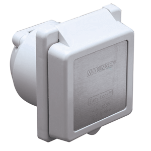 MARINCO 301EL-B 30A POWER INLET, WHITE, 125V