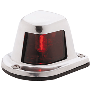 ATTWOOD 1-MILE DECK MOUNT, RED SIDELIGHT, 12V, STAINLESS STEEL HOUSING