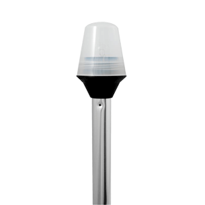ATTWOOD FROSTED GLOBE ALL-AROUND POLE LIGHT W/2-PIN LOCKING COLLAR POLE, 12V, 36"