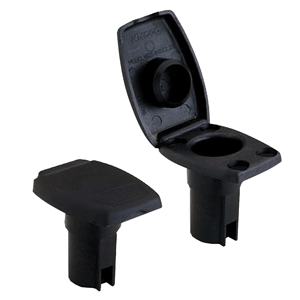 ATTWOOD OVAL 2-PIN BASE F/ANGLED POLE, BLACK