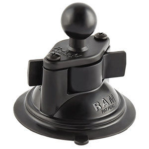RAM MOUNT 3.25" DIAMETER SUCTION CUP TWIST LOCK MOUNT W/1" BALL