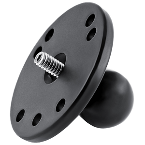 RAM MOUNT 2.5" ROUND BASE W/1" BALL AND 1/4"-20 THREADED MALE POST