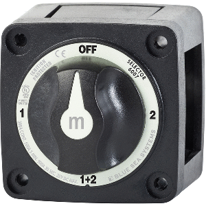 BLUE SEA 6007200 BATTERY SWITCH MINI, 4 POSITION, BLACK