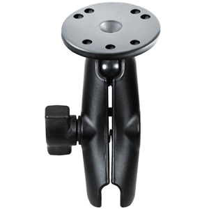 RAM MOUNT DOUBLE SOCKET ARM W/2.5" ROUND BASE