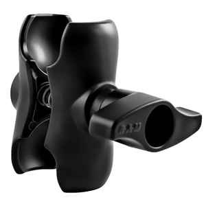 RAM MOUNT DOUBLE SOCKET SHORT ARM W/JAM NUT F/2.25" BASE