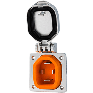 SMARTPLUG 50 AMP MALE INLET W/COVER, STAINLESS STEEL