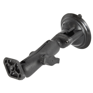 RAM MOUNT COMPOSITE TWIST LOCK SUCTION CUP W/DOUBLE SOCKET ARM & DOUBLE BASE ADAPTER