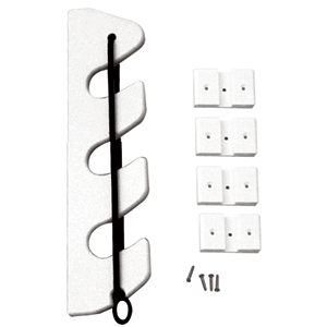 TACO 3-ROD POLY BUNGEE ROD HOLDER RACK, WHITE