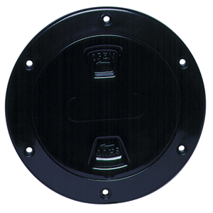 BECKSON 4" SMOOTH CENTER SCREW-OUT DECK PLATE, BLACK