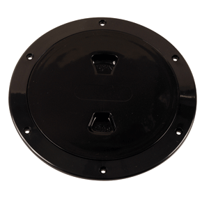 BECKSON 6" SMOOTH CENTER SCREW-OUT DECK PLATE, BLACK