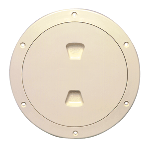 BECKSON 6" SMOOTH CENTER SCREW-OUT DECK PLATE, BEIGE