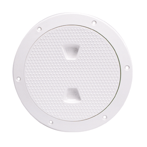 BECKSON 6" NON-SKID SCREW-OUT DECK PLATE, WHITE