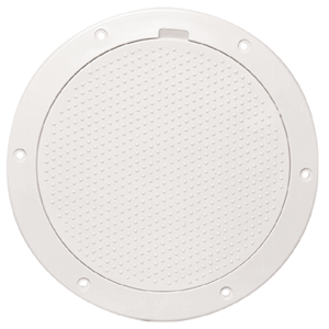 BECKSON 6" NON-SKID PRY-OUT DECK PLATE, WHITE