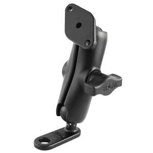 RAM MOUNT 11MM FLAT BASE W/DOUBLE SOCKET ARM & DIAMOND ADAPTER