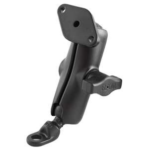 RAM MOUNT 9MM ANGLED BASE W/DOUBLE SOCKET ARM & DIAMOND ADAPTER