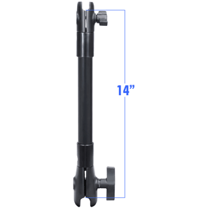 RAM MOUNT 14" LONG EXTENSION POLE W/1" AND 1.5" SINGLE OPEN SOCKET