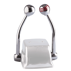 SCHMITT MARINE STANDARD CONTROL ARM SET W/RED THROTTLE KNOB & PLAIN SHIFT KNOB, INCLUDES ARMS & KNOBS ONLY