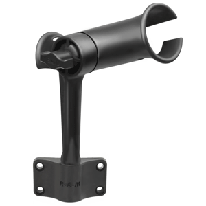 RAM MOUNT RAM TUBE JR. FISHING ROD HOLDER W/STANDARD 6" LENGTH POST SPLINE & BULKHEAD MOUNTING BASE