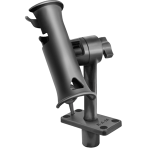 RAM MOUNT RAM TUBE JR. FISHING ROD HOLDER W/STANDARD 6" LENGTH POST SPLINE & FLUSH MOUNTING BASE