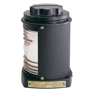 PERKO STERN LIGHT, BLACK PLASTIC, WHITE LIGHT WITH GRAY TINTED LENS