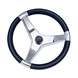 SCHMITT MARINE EVO PRO 316 CAST STAINLESS STEEL STEERING WHEEL, 13.5" DIAMETER