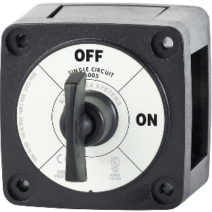 BLUE SEA 6005200 BATTERY SWITCH SINGLE CIRCUIT ON-OFF, BLACK