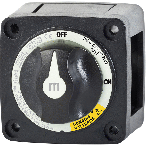 BLUE SEA 6011200 M-SERIES BATTERY SWITCH DUAL CIRCUIT PLUS, BLACK