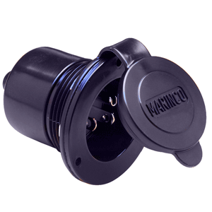 MARINCO MARINE ON-BOARD HARD WIRED CHARGER INLET, 15AMP, BLACK