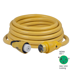 MARINCO CS503-50 EEL 50A 125V SHORE POWER CORDSET, 50', YELLOW