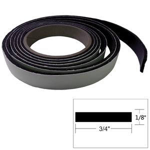 TACO HATCH TAPE 8'L X 1/8"H X 3/4"W, BLACK