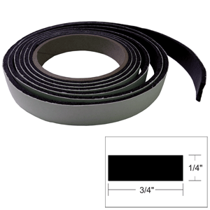 TACO HATCH TAPE, 8'L X 1/4"H X 3/4"W, BLACK