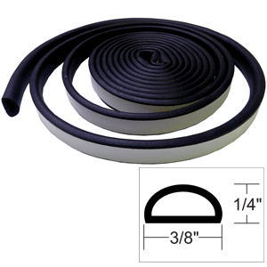 TACO WEATHER SEAL, 10'L X 1/4"H X 3/8"W, BLACK