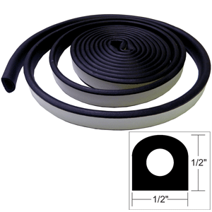 TACO WEATHER SEAL, 10'L X 1/2"W X 1/2"H, BLACK