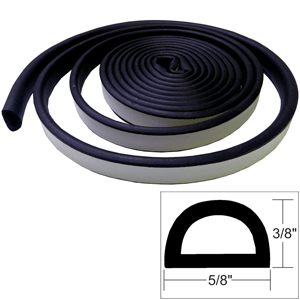 TACO WEATHER SEAL, 10'L X 3/8"H X 5/8"W, BLACK