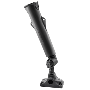 RAM TOUGH-TUBE FISHING ROD HOLDER W/3" LENGTH SPLINE POST, COMBINATION BULKHEAD/FLAT SURFACE BASE & PLUNGER