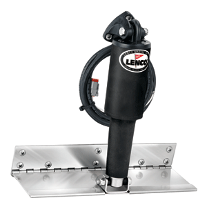 LENCO 4" X 12" LIMITED SPACE TRIM TAB KIT W/O SWITCH KIT 12V, ELECTRO-POLISHED, SHORT ACTUATOR