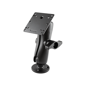 RAM MOUNT 4.75" SQUARE BASE VESA 75MM & 100MM HOLE PATTERNS W/SURFACE MOUNT, 2.25" RUBBER BALL "D" SIZE