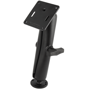 RAM MOUNT 1.5" DIAMETER BALL MOUNT W/LONG DOUBLE SOCKET ARM, 2.5" ROUND BASE &(AMPS) & 3.625" SQUARE BASE (VESA)