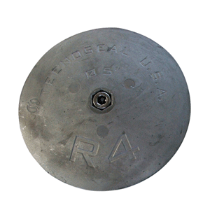 TECNOSEAL R4 RUDDER ANODE, ZINC, 5" DIAMETER X 5/8" THICKNESS