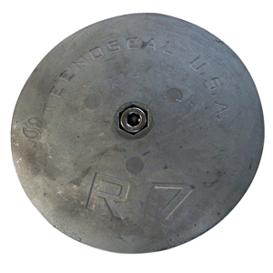 TECNOSEAL R7 RUDDER ANODE, ZINC, 6-1/2" DIAMETER