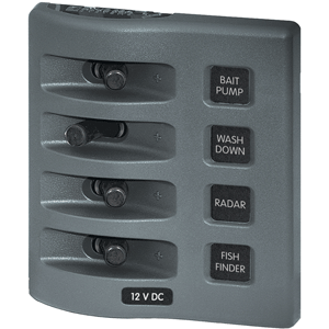 BLUE SEA 4305 WEATHERDECK 12V DC WATERPROOF SWITCH PANEL, 4 POSISTION
