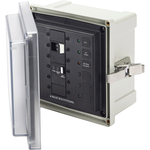 BLUE SEA 3119 SMS SURFACE MOUNT SYSTEM PANEL ENCLOSURE, 120/240V AC / 50A ELCI MAIN, 1 BLANK CIRCUIT POSITION