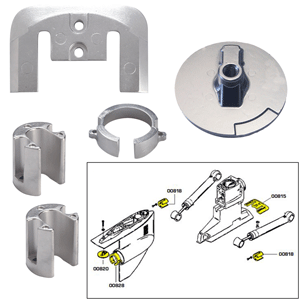 TECNOSEAL ANODE KIT W/HARDWARE, MERCURY BRAVO 1, ZINC