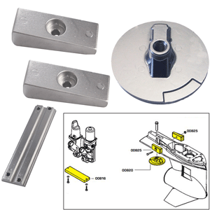 TECNOSEAL ANODE KIT W/HARDWARE, MERCURY VERADO 4, ZINC