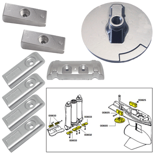 TECNOSEAL ANODE KIT W/HARDWARE, MERCURY VERADO 6, MAGNESIUM