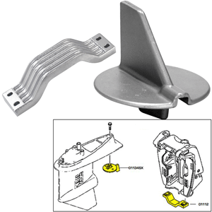 TECNOSEAL ANODE KIT W/HARDWARE, YAMAHA 150-200HP LEFT HAND ROTATION, ALUMINUM