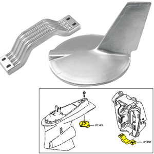 TECNOSEAL ANODE KIT W/HARDWARE, YAMAHA 200-300HP HI-PERFORMANCE, ZINC