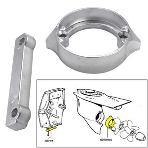 TECNOSEAL ANODE KIT W/HARDWARE, VOLVO DUO-PROP 280, ALUMINUM