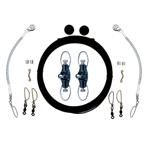 RUPP SINGLE RIGGING KIT W/NOK-OUTS, BLACK MONO 160' LINES